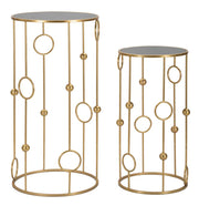 Măsuță Mauro Ferretti Cage, Auriu, Ø50 cm
