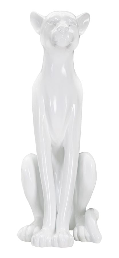 Decorațiune Mauro Ferretti Sit Leopard, Alb, 27x74 cm