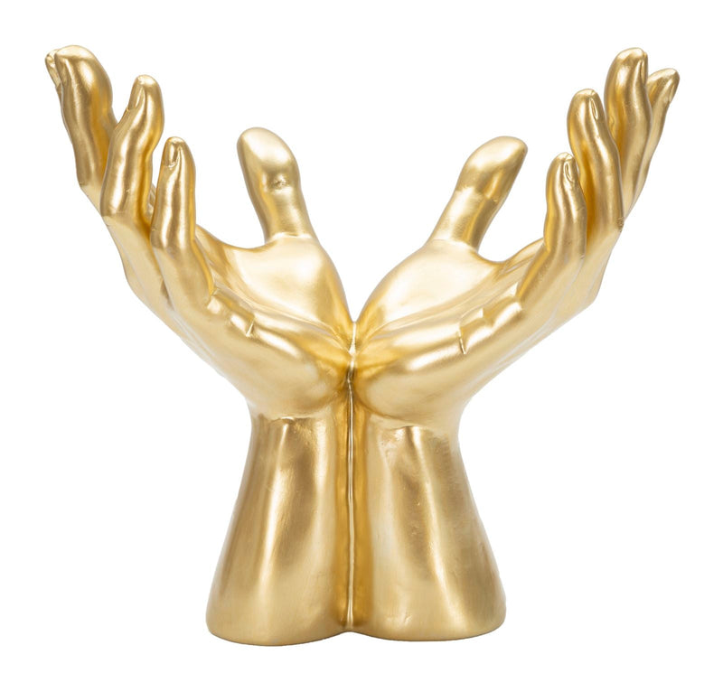 Decorațiune Mauro Ferretti Pace Mâini, Auriu, 25x24 cm