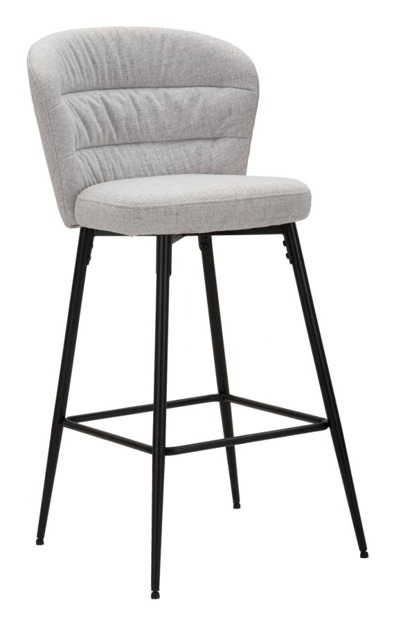 Set 2 Scaune de Bar Mauro Ferretti Losanna 52X59X108 cm, Gri/Negru