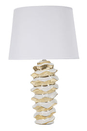 Veioză Mauro Ferretti Glam Space, Alb/Auriu, Ø33 cm