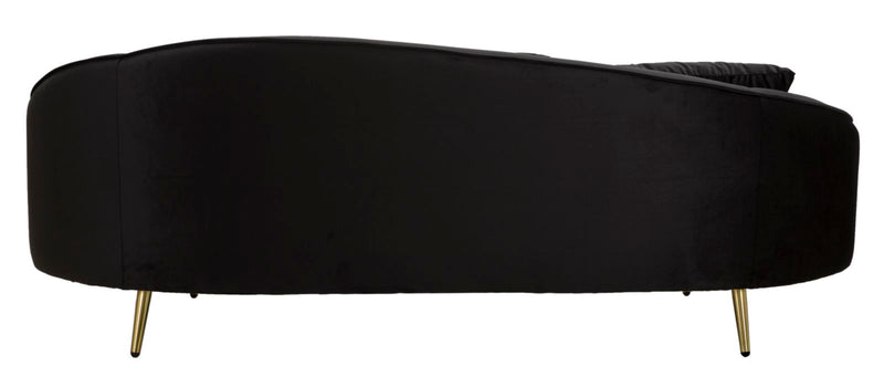 Canapea Mauro Ferretti 3 Oslo cu, Negru Ang Auriu, 185x68 cm