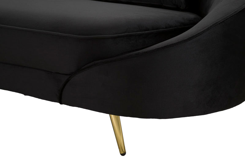 Canapea Mauro Ferretti 3 Oslo cu, Negru Ang Auriu, 185x68 cm