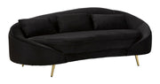 Canapea Mauro Ferretti 3 Oslo cu, Negru Ang Auriu, 185x68 cm