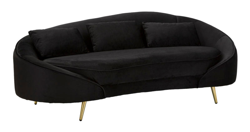 Canapea Mauro Ferretti 3 Oslo cu, Negru Ang Auriu, 185x68 cm