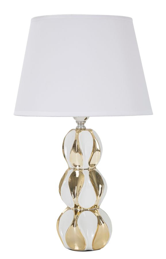 Veioză Mauro Ferretti Glam Balls, Alb/Auriu, Ø28 cm