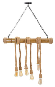 Plafonieră Mauro Ferretti Bamboo/Rope, Maro, 80x120 cm