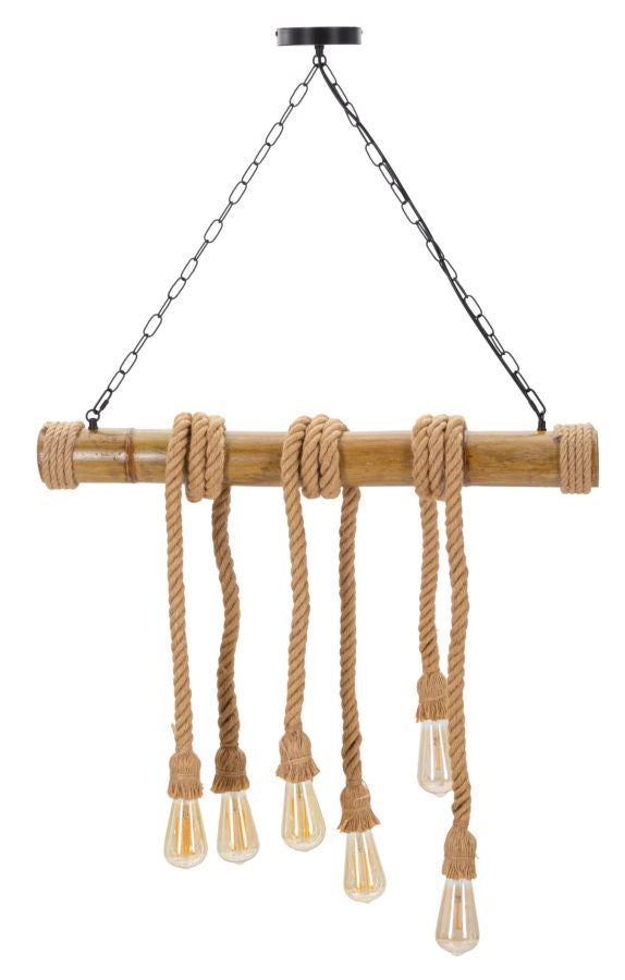 Plafonieră Mauro Ferretti Bamboo/Rope, Maro, 80x120 cm