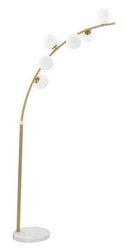 Lampadar Mauro Ferretti Glamy Arc 6 Luci, Auriu/Alb, 130x220 cm