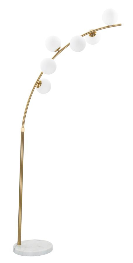 Lampadar Mauro Ferretti Glamy Arc 6 Luci, Auriu/Alb, 130x220 cm