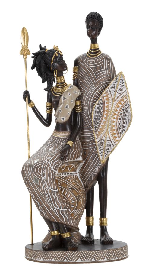 Decorațiune Mauro Ferretti Tribal Masai Family, 16x38 cm