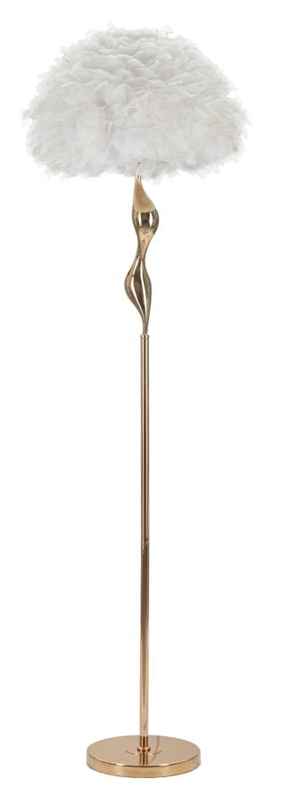 Lampadar Mauro Ferretti Subțire, Auriu/Alb, Ø50 cm