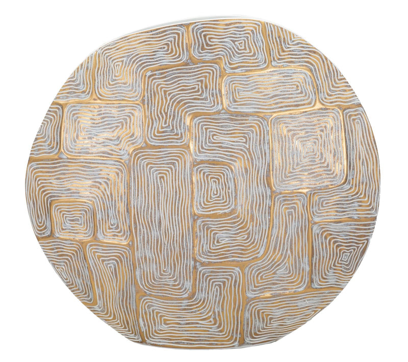 Vază Mauro Ferretti Eclips, Auriu/Alb, 48x44 cm