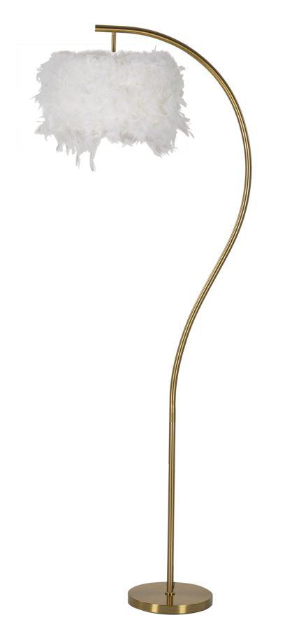 Lampadar Mauro Ferretti Semi Arc, Alb/Auriu, 60x170 cm