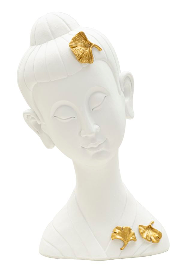 Decorațiune Mauro Ferretti Buddha, Alb/Auriu, 22x35 cm