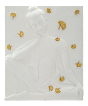 Decorațiune Perete Mauro Ferretti Buddha, White,Gold, 46x56 cm
