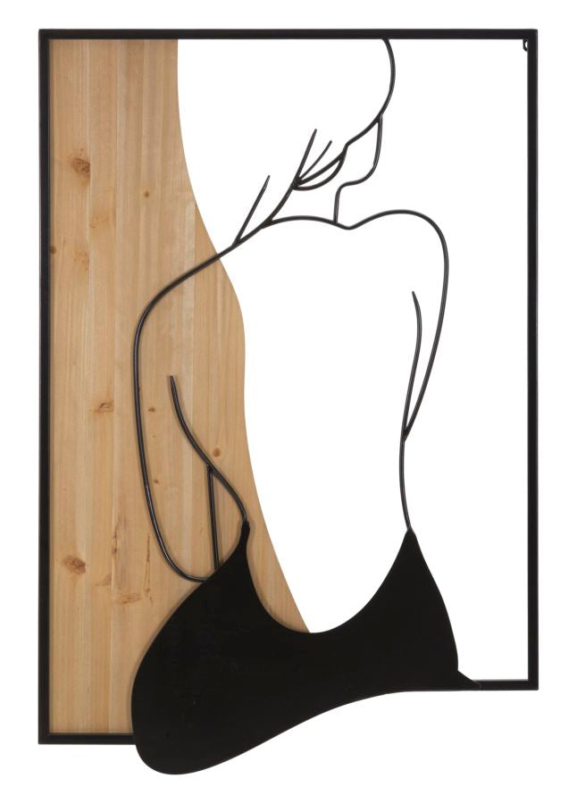 Decorațiune Perete Mauro Ferretti Beauty, Negru/Maro, 60x90 cm