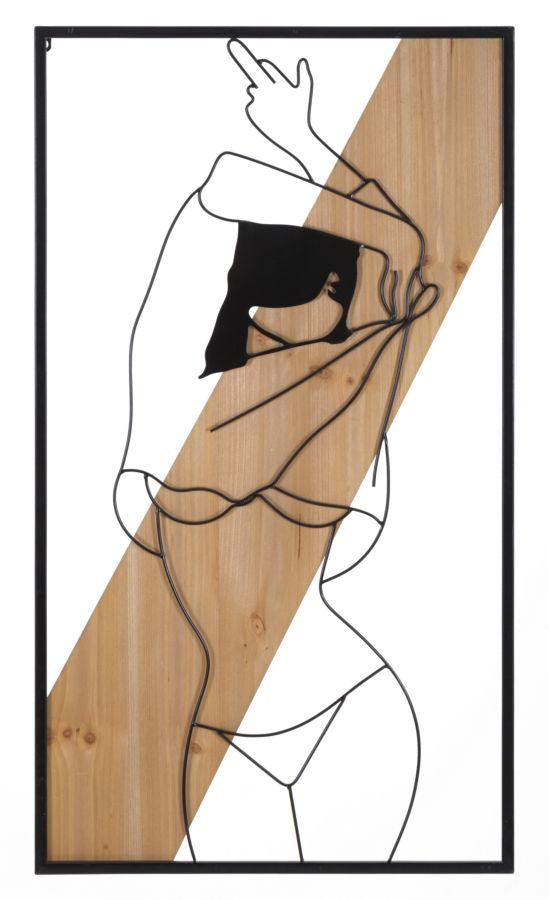 Decorațiune Perete Mauro Ferretti Strip, Negru/Maro, 50x90, 000A