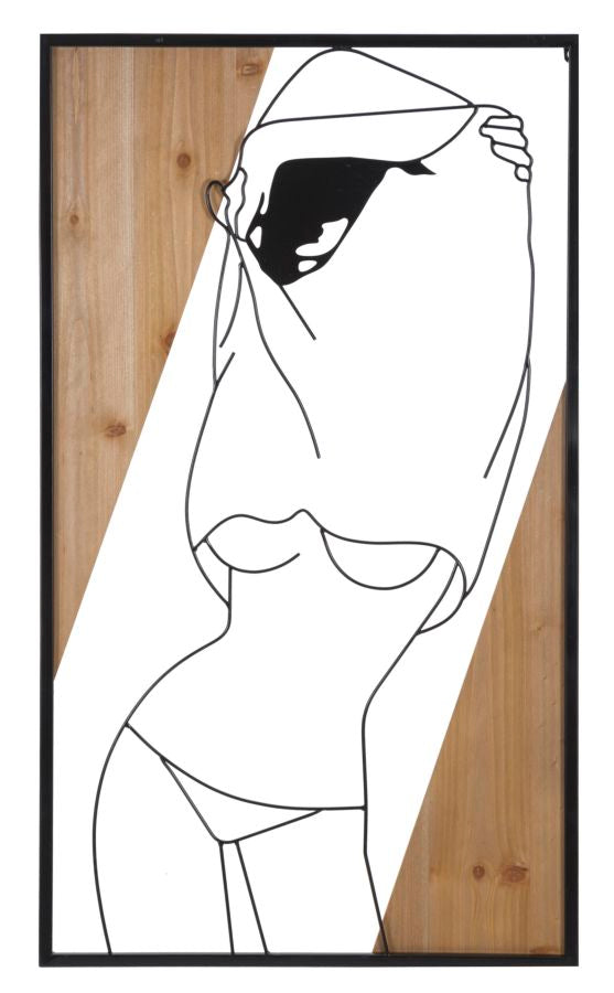 Decorațiune Perete Mauro Ferretti Strip, Negru/Maro, 50x90, 000B