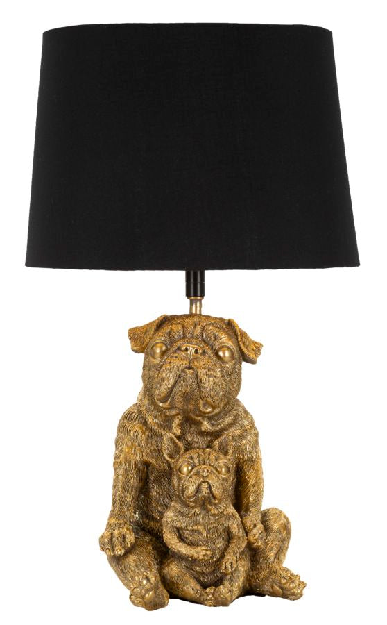 Veioză Mauro Ferretti Câine, Auriu/Negru, Ø26 cm