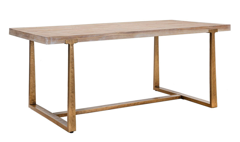 Masă Dining Mauro Ferretti Ankara, Maro/Auriu, 180x78 cm