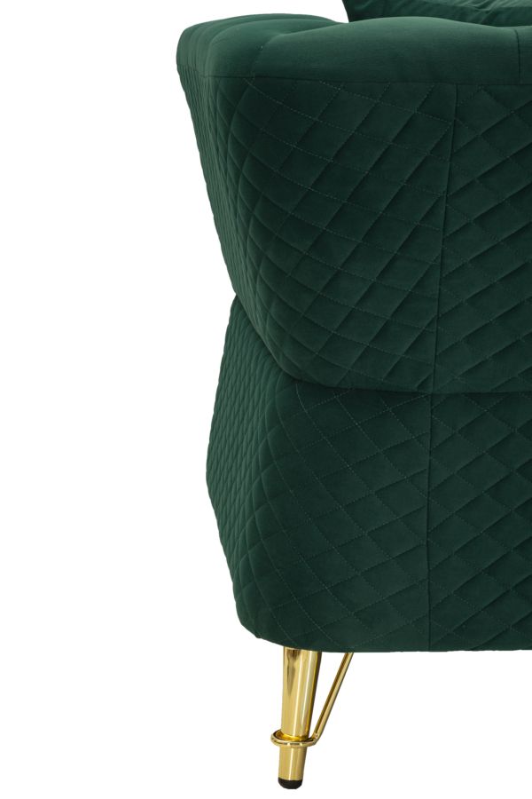 Canapea Mauro Ferretti Emy cu, Verde/Auriu, 162x76 cm