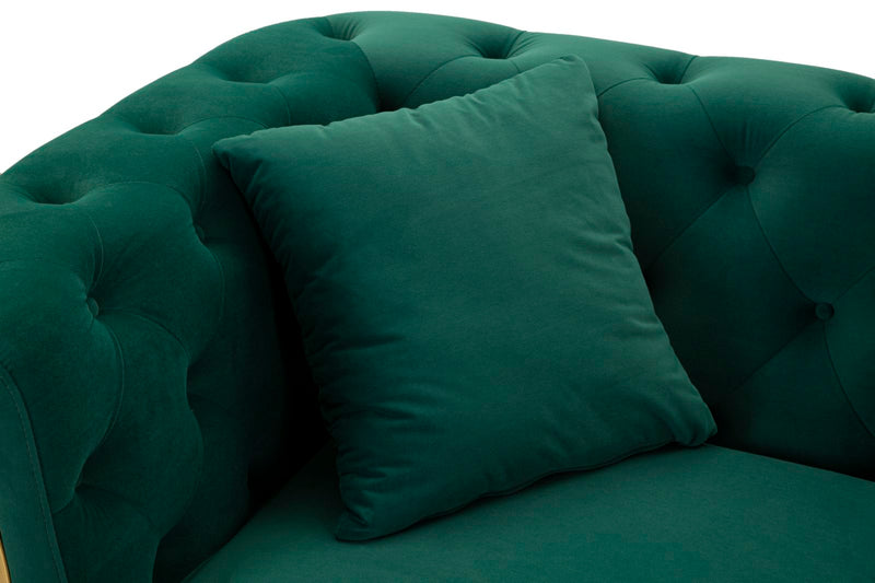 Canapea Mauro Ferretti Emy cu, Verde/Auriu, 162x76 cm