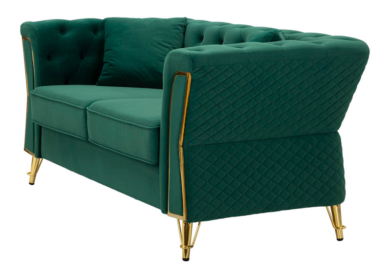 Canapea Mauro Ferretti Emy cu, Verde/Auriu, 162x76 cm