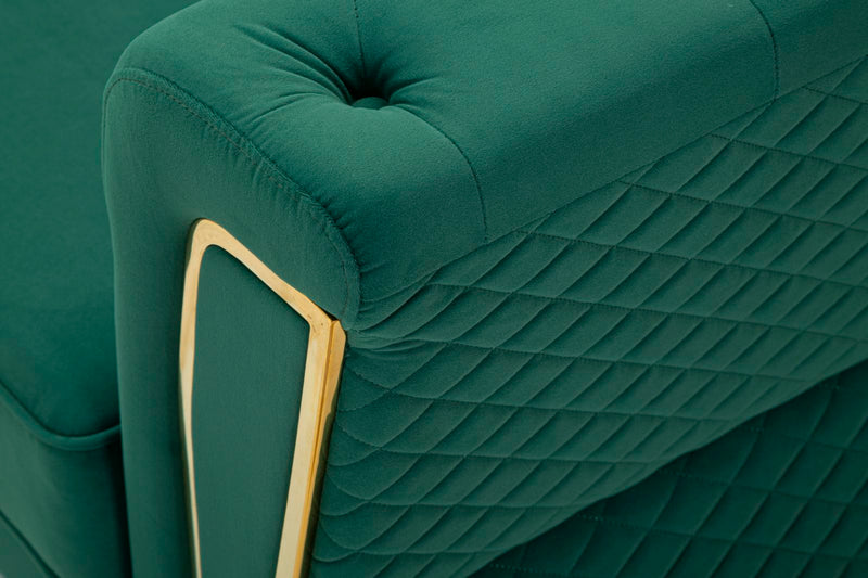Canapea Mauro Ferretti Emy cu, Verde/Auriu, 162x76 cm