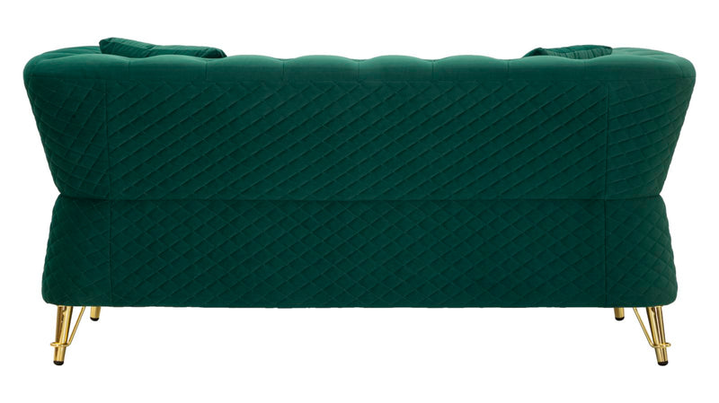 Canapea Mauro Ferretti Emy cu, Verde/Auriu, 162x76 cm