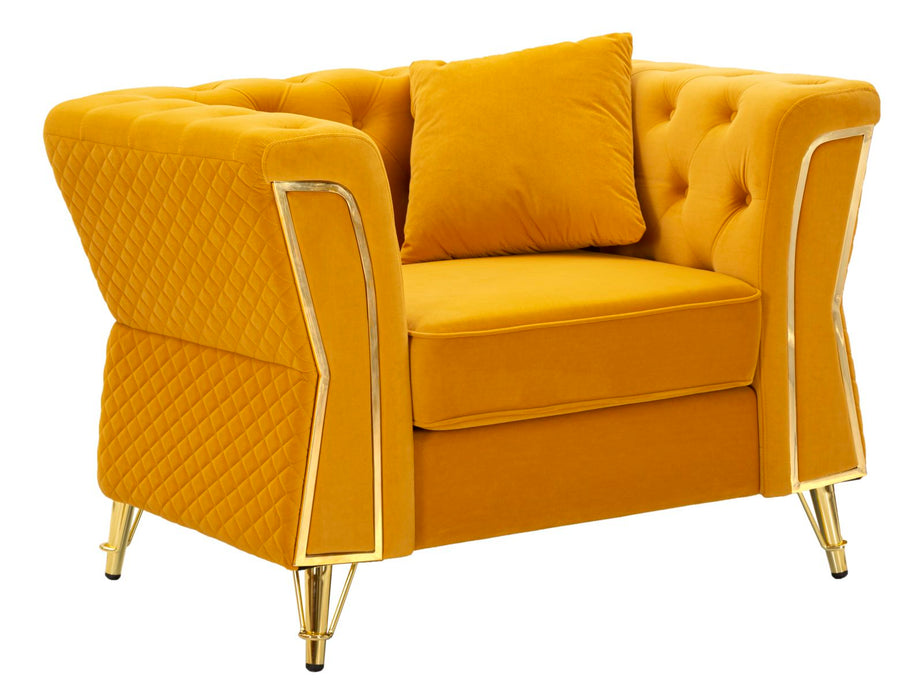 Fotoliu Mauro Ferretti Emy, muștar, 104×83×76 cm, cu pernă