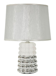 Veioză Mauro Ferretti Lace, Alb/Argintiu, Ø23 cm