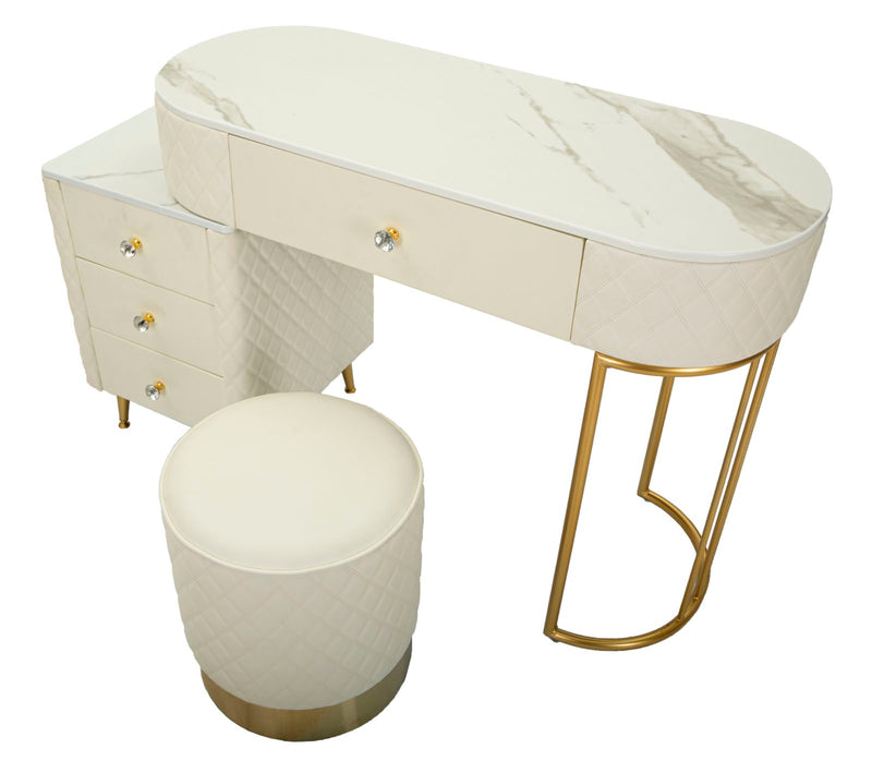 Noptieră Mauro Ferretti Sharon, Alb/Auriu, Ø36 cm