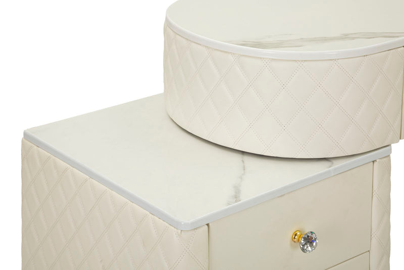 Noptieră Mauro Ferretti Sharon, Alb/Auriu, Ø36 cm