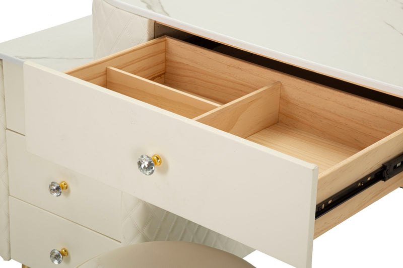 Noptieră Mauro Ferretti Sharon, Alb/Auriu, Ø36 cm