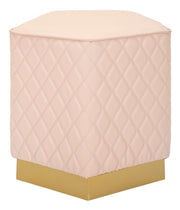 Taburet Mauro Ferretti Pentagonal Sharon, Roz/Auriu, 38x38 cm