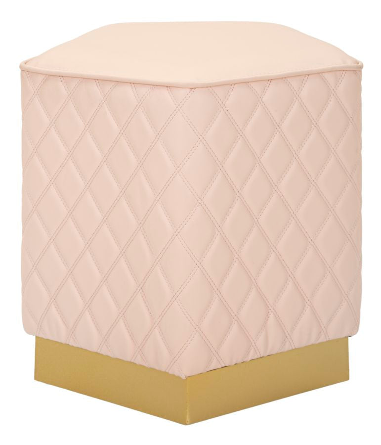 Taburet Mauro Ferretti Pentagonal Sharon, Roz/Auriu, 38x38 cm