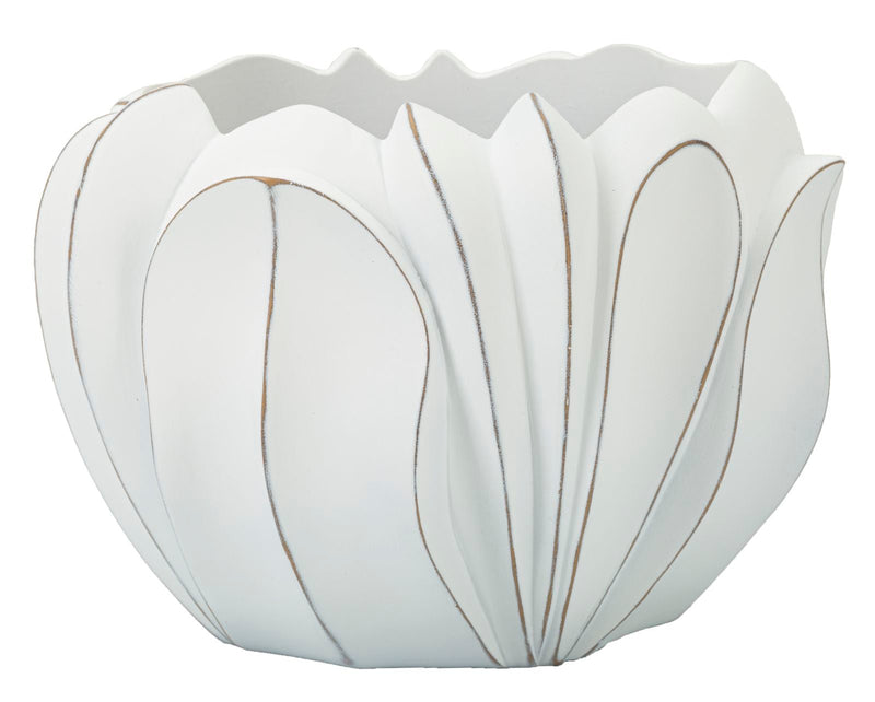 Vază Mauro Ferretti Cachepot Gardy, Alb Spălat, Ø34 cm