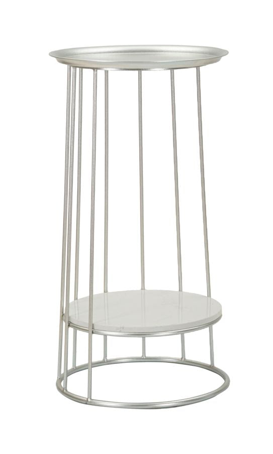 Măsuță Mauro Ferretti Towery, Argintiu, Ø40 cm
