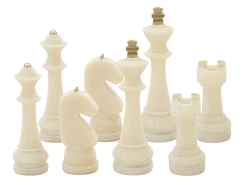 Decorațiune Mauro Ferretti Chess Quarzy 8 Assorted, Alb/Auriu