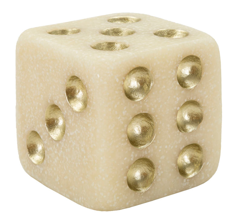 Decorațiune Mauro Ferretti Dice Quarzy, Alb/Auriu, 8x8 cm