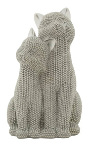 Decorațiune Mauro Ferretti Cats Sparky Couple, Argintiu, 13x21 cm
