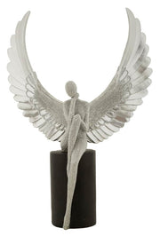 Decorațiune Mauro Ferretti Statuesparky, Argintiu/Negru, 24x34 cm