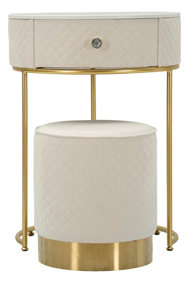 Noptieră Mauro Ferretti, Crem/Auriu, Ø52 cm