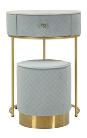 Noptieră Mauro Ferretti, Albastru Deschis/Auriu, Ø52 cm