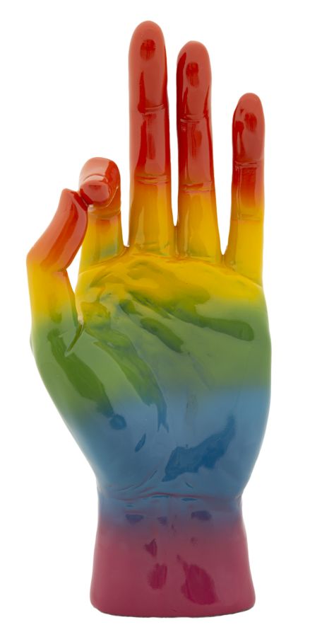 Decorațiune Mauro Ferretti Curcubeu Mână Ok, 16x36 cm