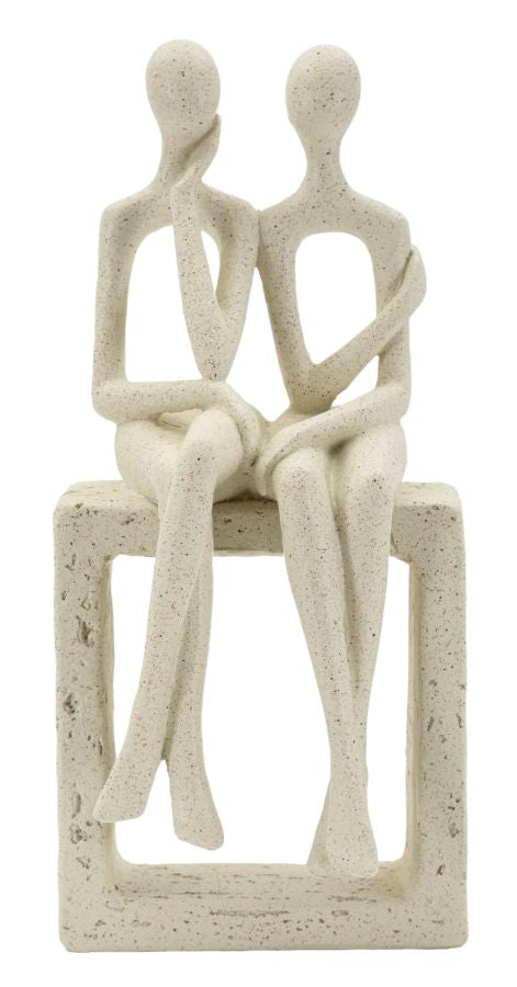 Decorațiune Mauro Ferretti Stons Pair Figurină, Crem, 12x25 cm