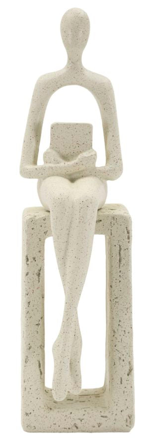 Decorațiune Mauro Ferretti Single Stons Figurină, Crem, 8x24 cm