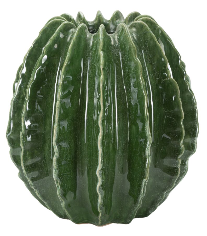 Vază Mauro Ferretti Cactus Bilă Pot, Verde, Ø24 cm