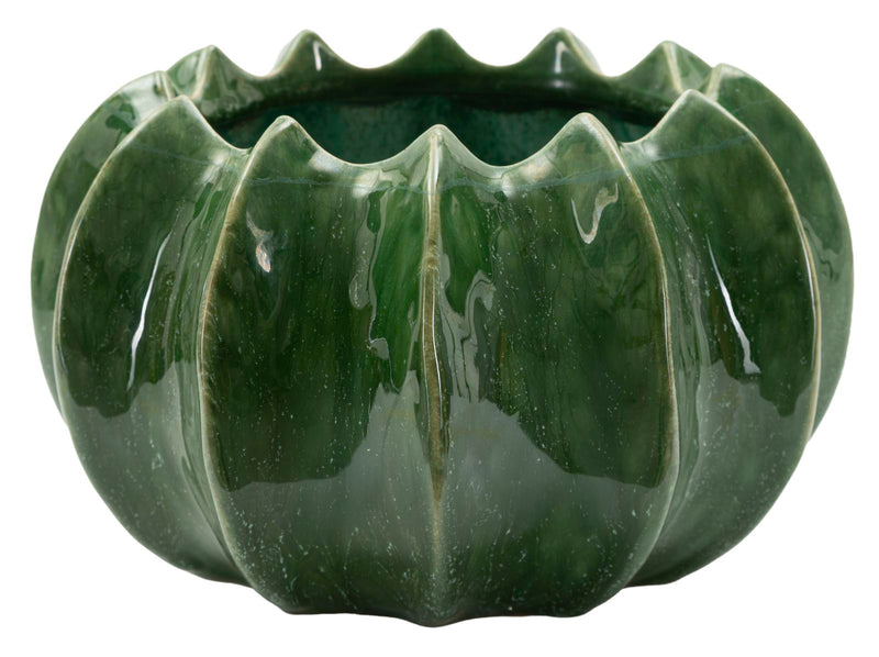 Vază Mauro Ferretti Cactus Basket, Verde, Ø22 cm